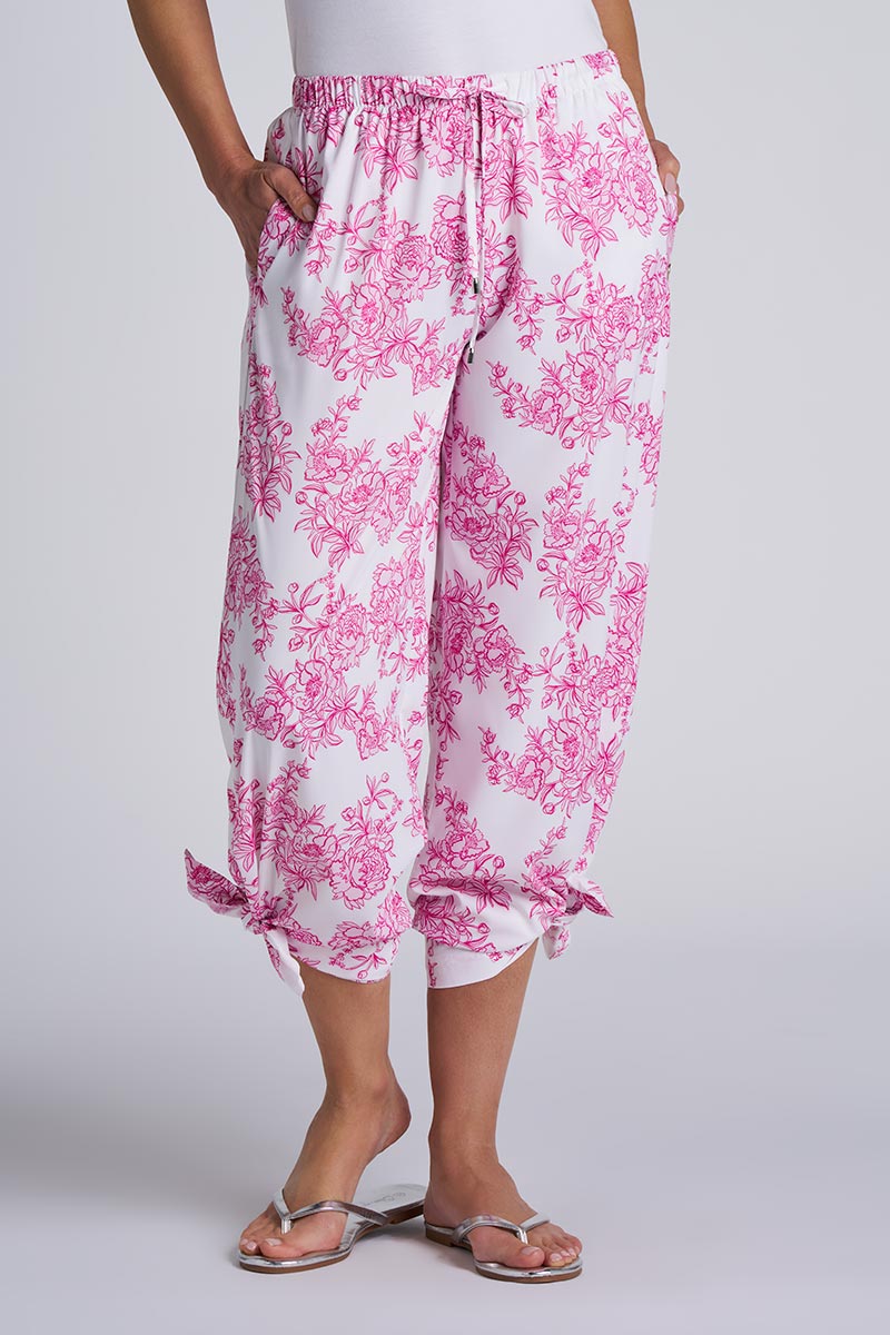 Petra | Women's Wide Leg Pant | Fuchsia Bouquet