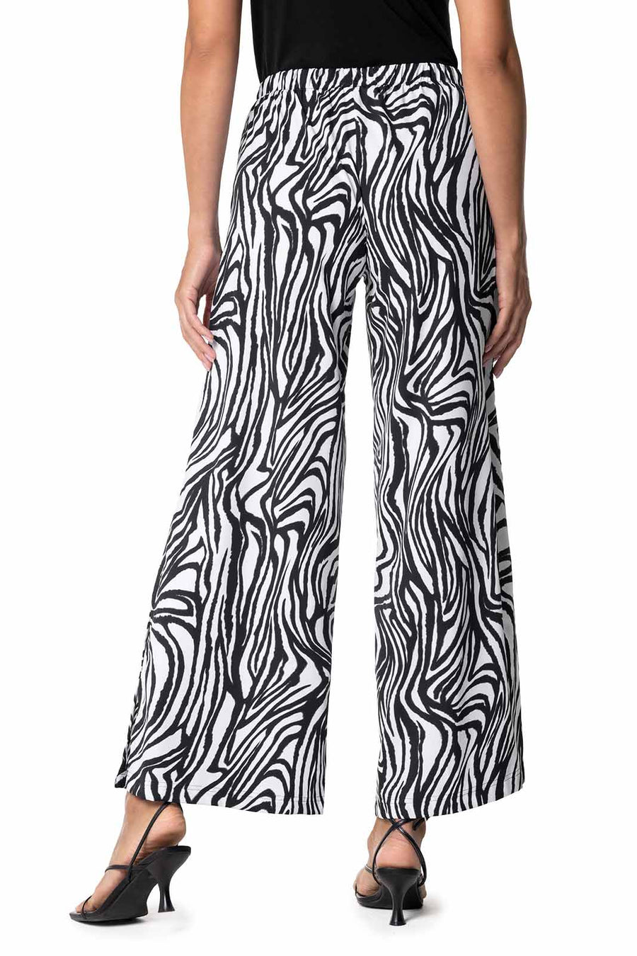 Women's Petra Wide Leg Pant | Black/White Running Zebra