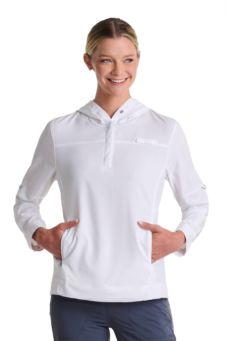 Women's Sea Spray Henley Hoodie | White