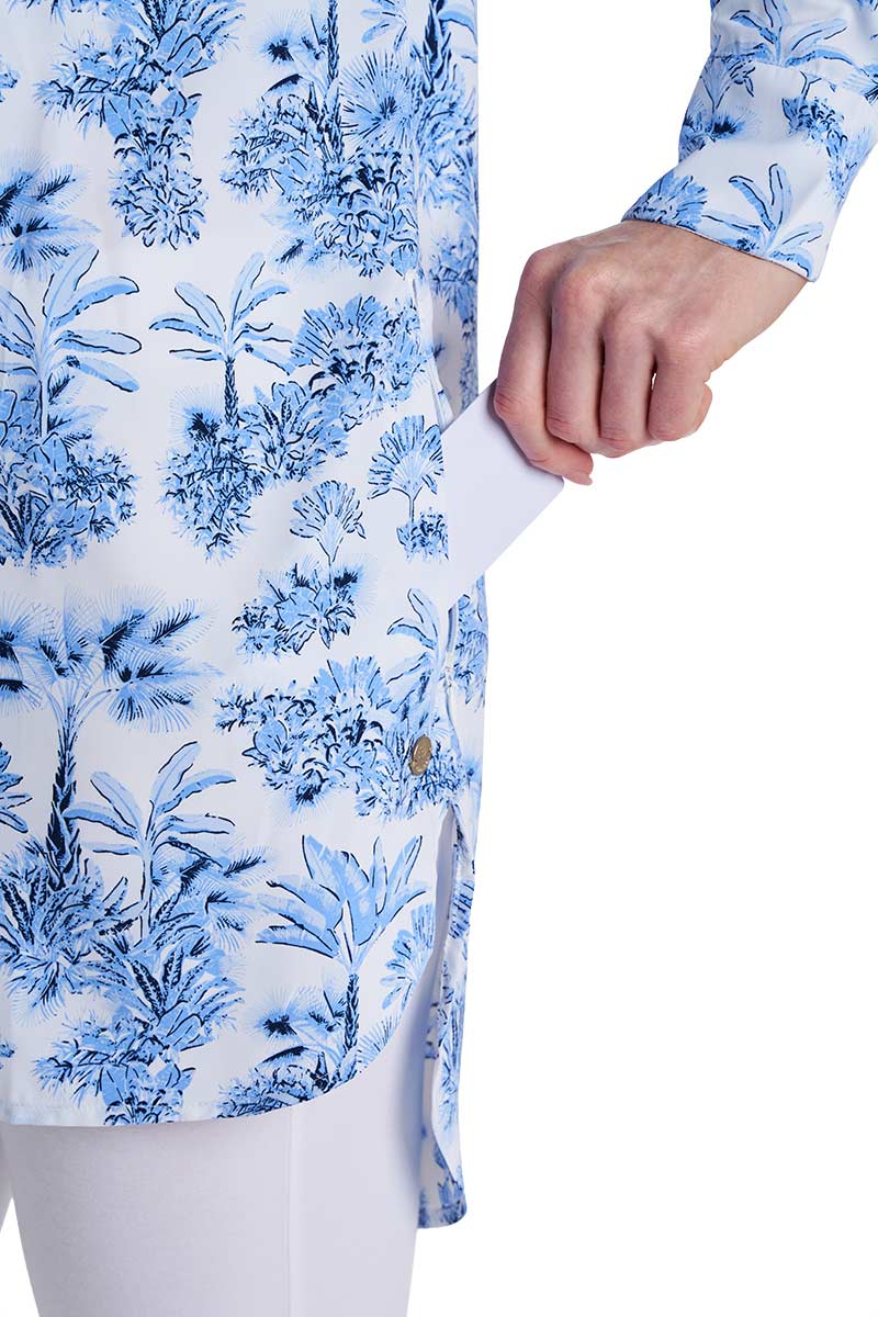 Palma | Women's Aire Beach Long Sleeve Shirt | Periwinkle Isla Bonita