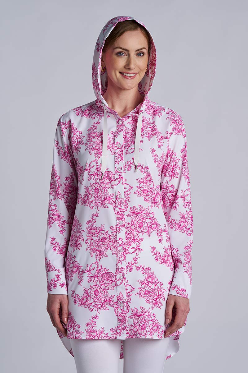 Palma | Women's Aire Beach Long Sleeve Shirt | Fuchsia Bouquet