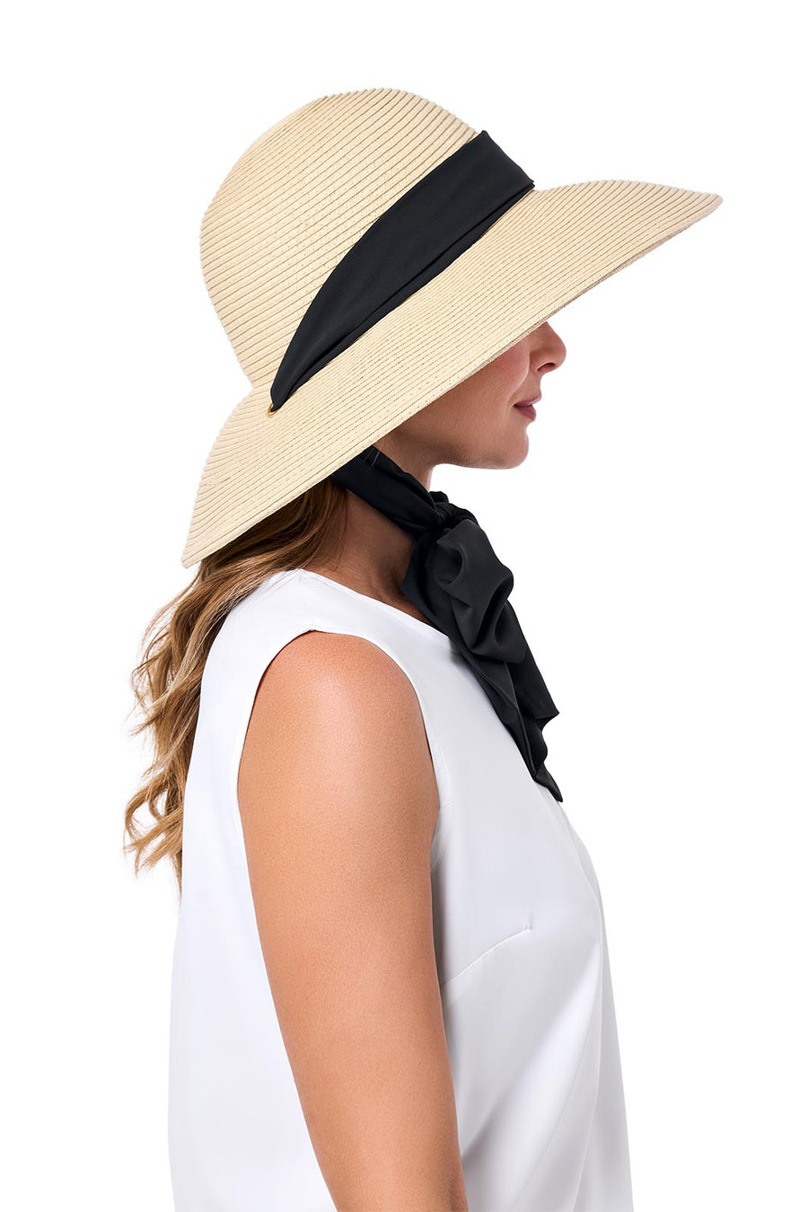 Women's Stella Fashion Hat with Scarves | Natural/Black/White
