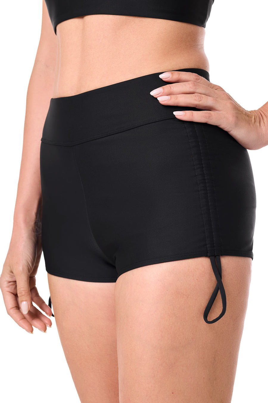 Bayshore | Women's Ruched Swim Shorts | Black