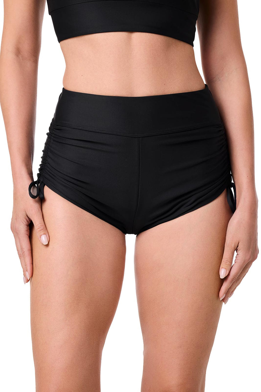 Bayshore | Women's Ruched Swim Shorts | Black