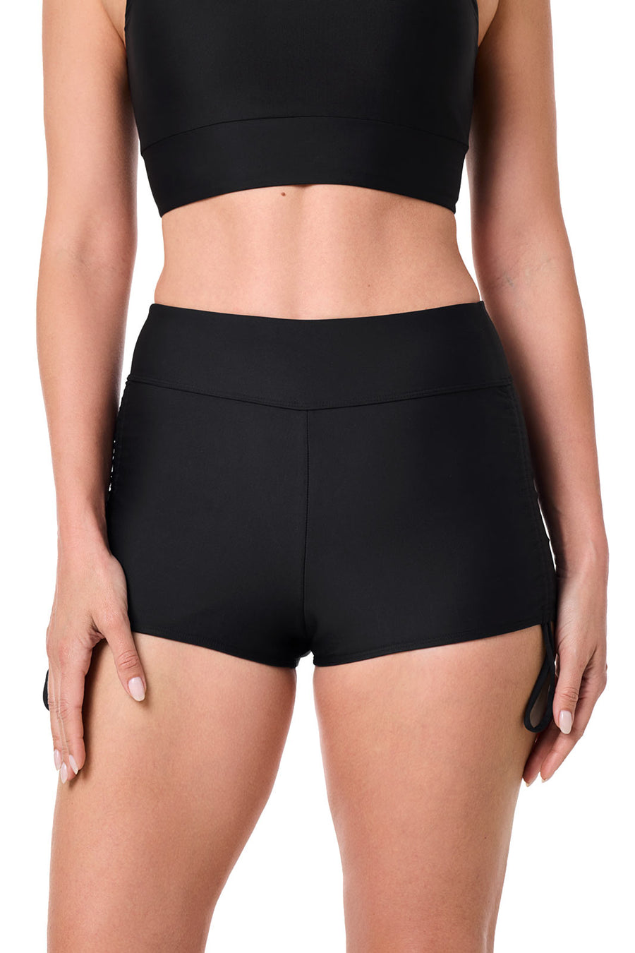 Bayshore | Women's Ruched Swim Shorts | Black