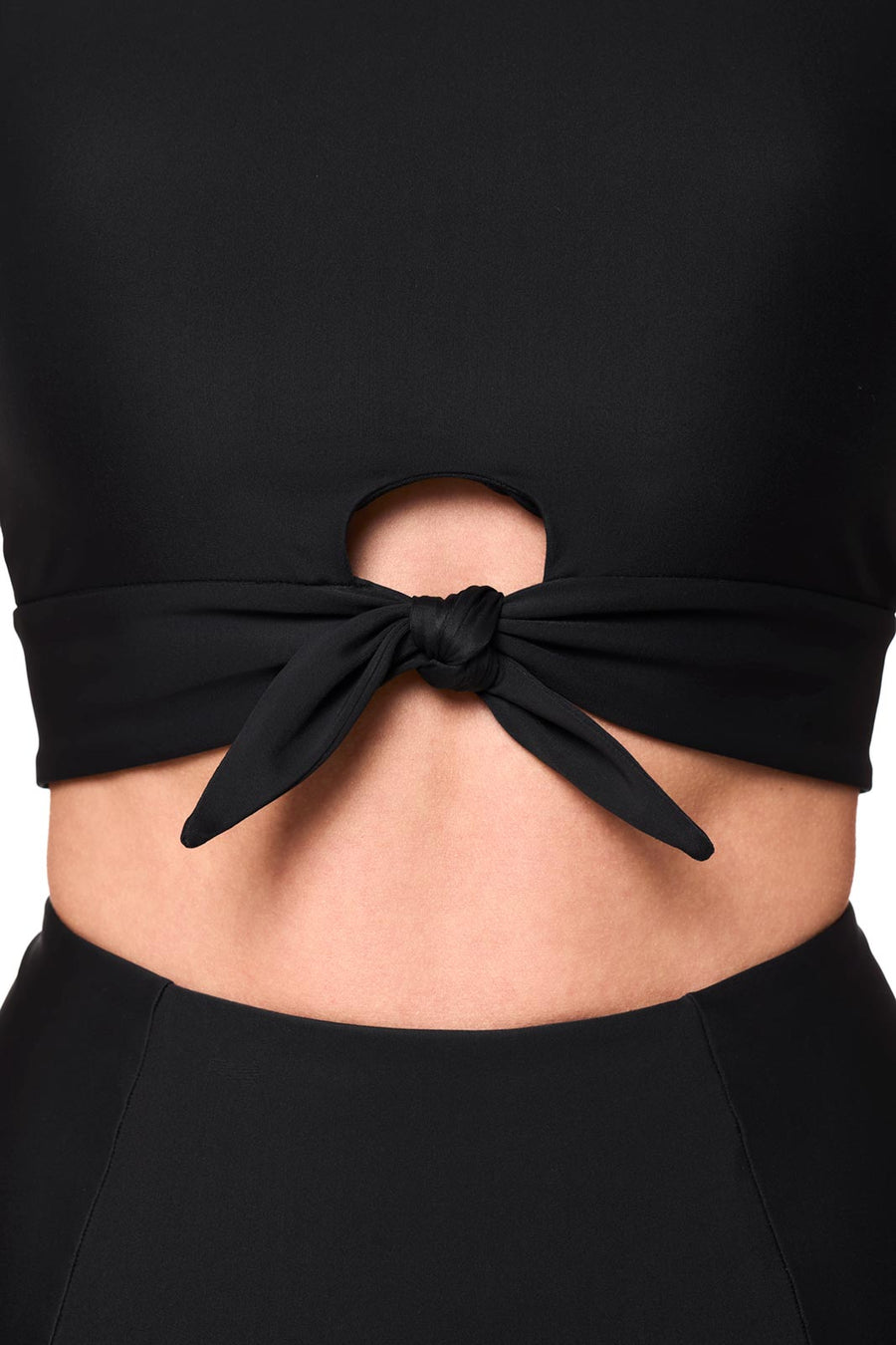 Hibiscus Island Crop Swim Crop Top | Black