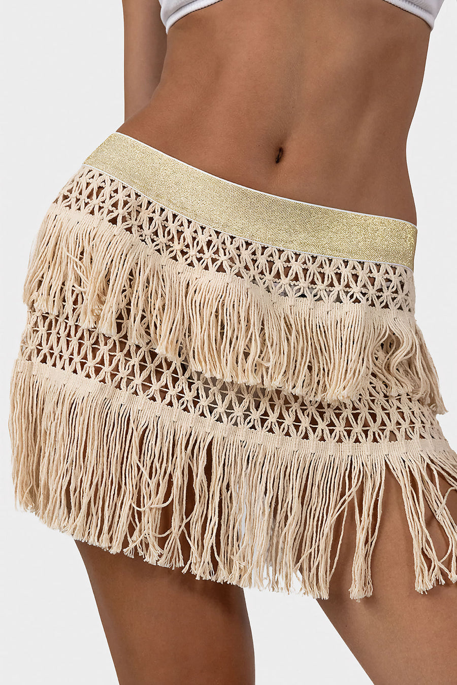 Tribal Mini Skirt Gold
