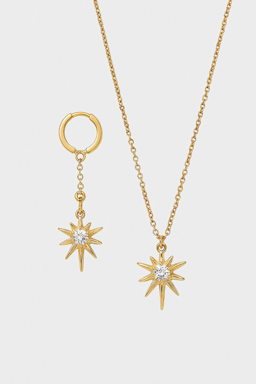 Star Compass Necklace & Earrings Set