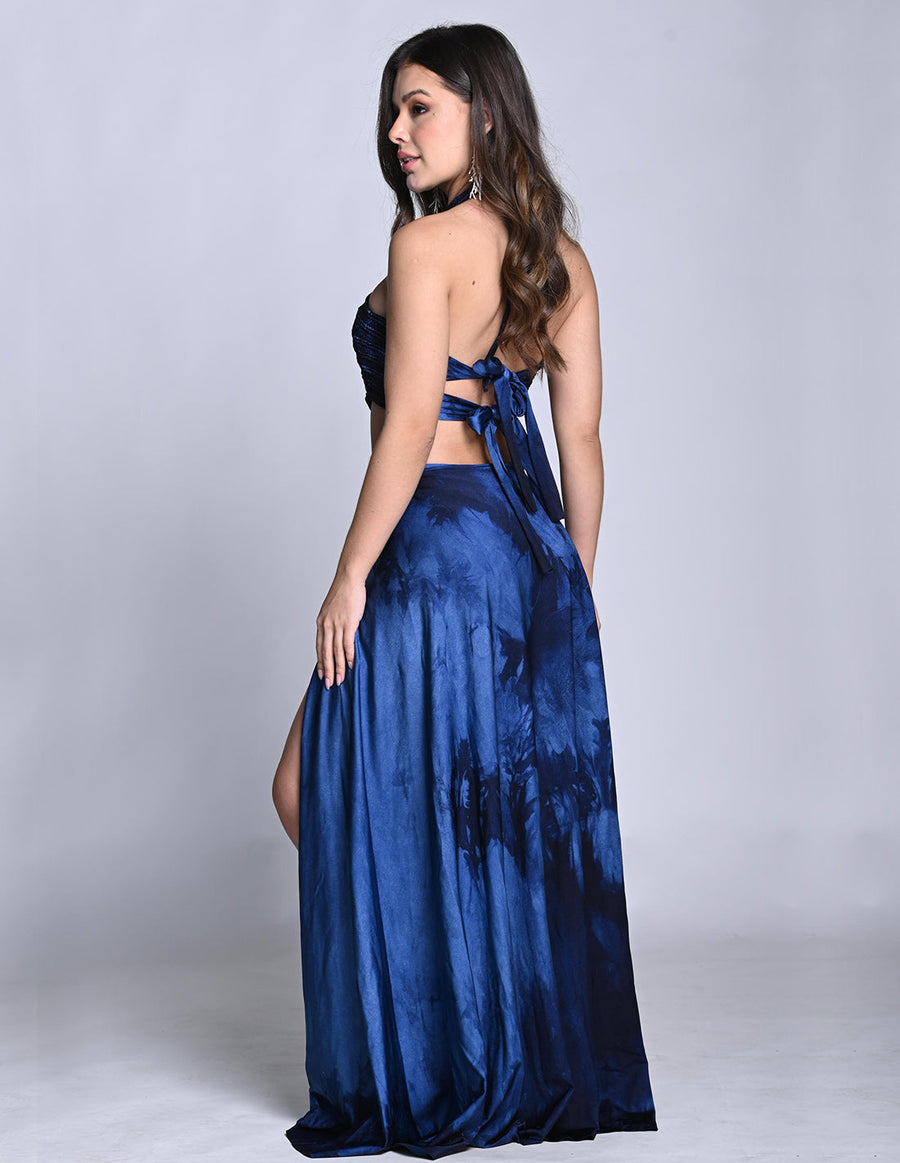 Ventus Skirt Night Blue Hand Dyed. Hand-Dyed Skirt In Night Blue Hand Dyed