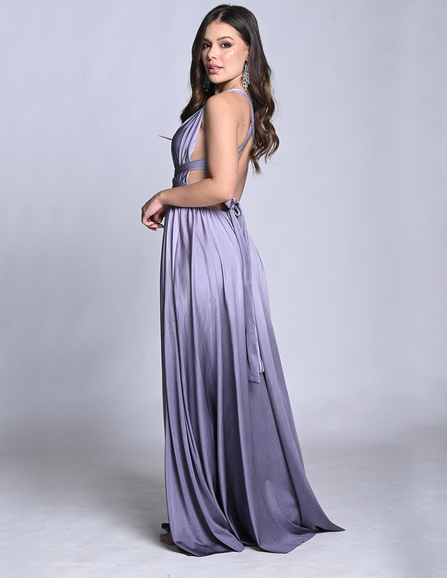Plutón Dress Faded Gray. Hand-Dyed Dress In Faded Gray