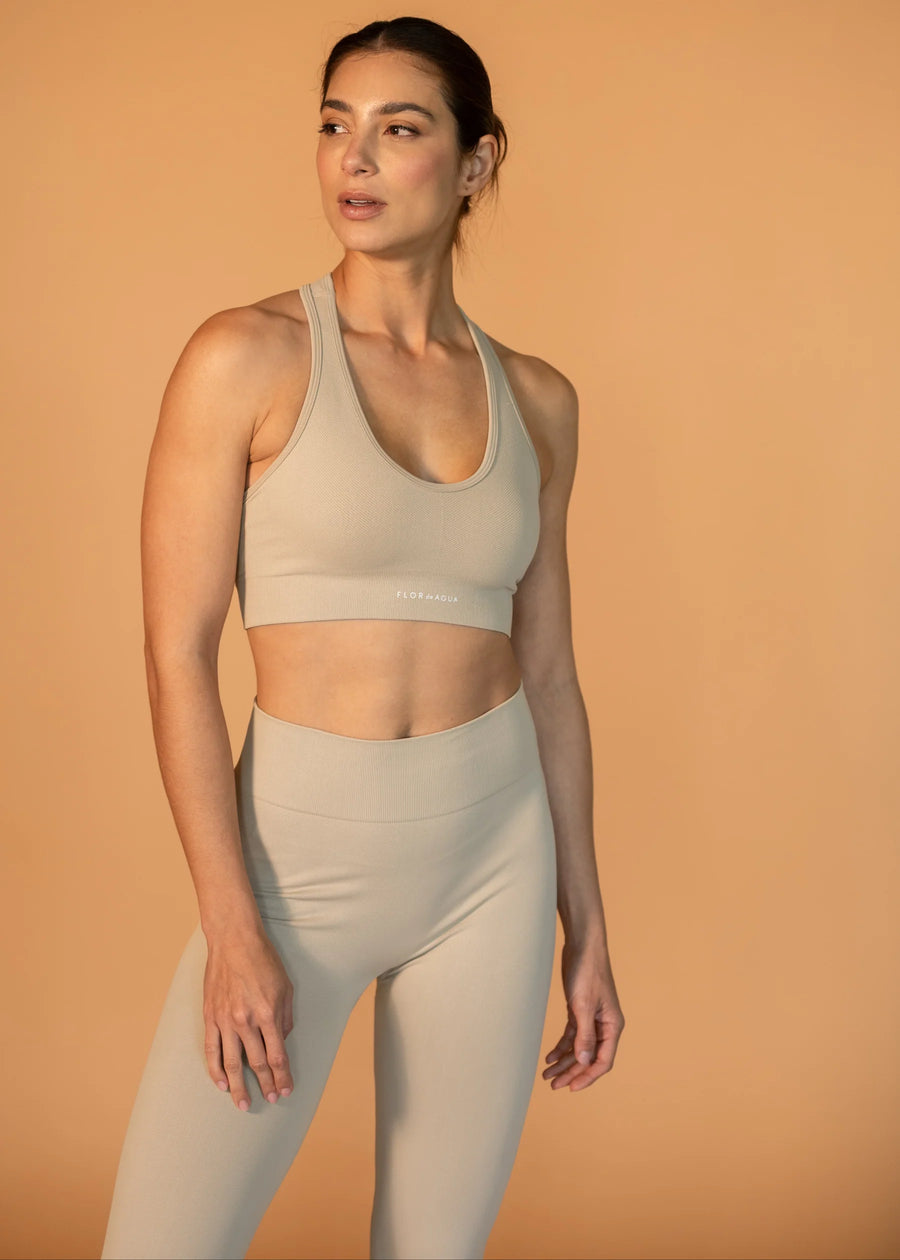 HERRINGBONE TWIST-BACK CROP TOP