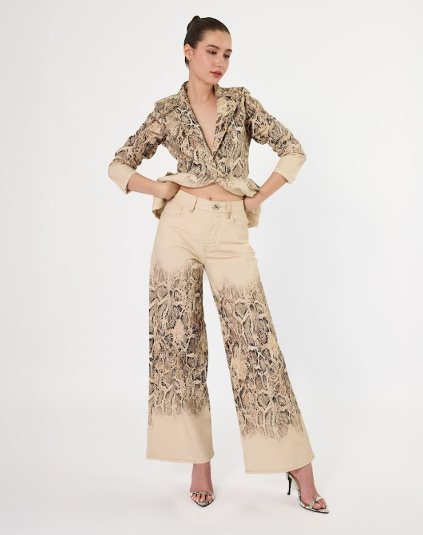 JEAN WIDE LEG MID RISE