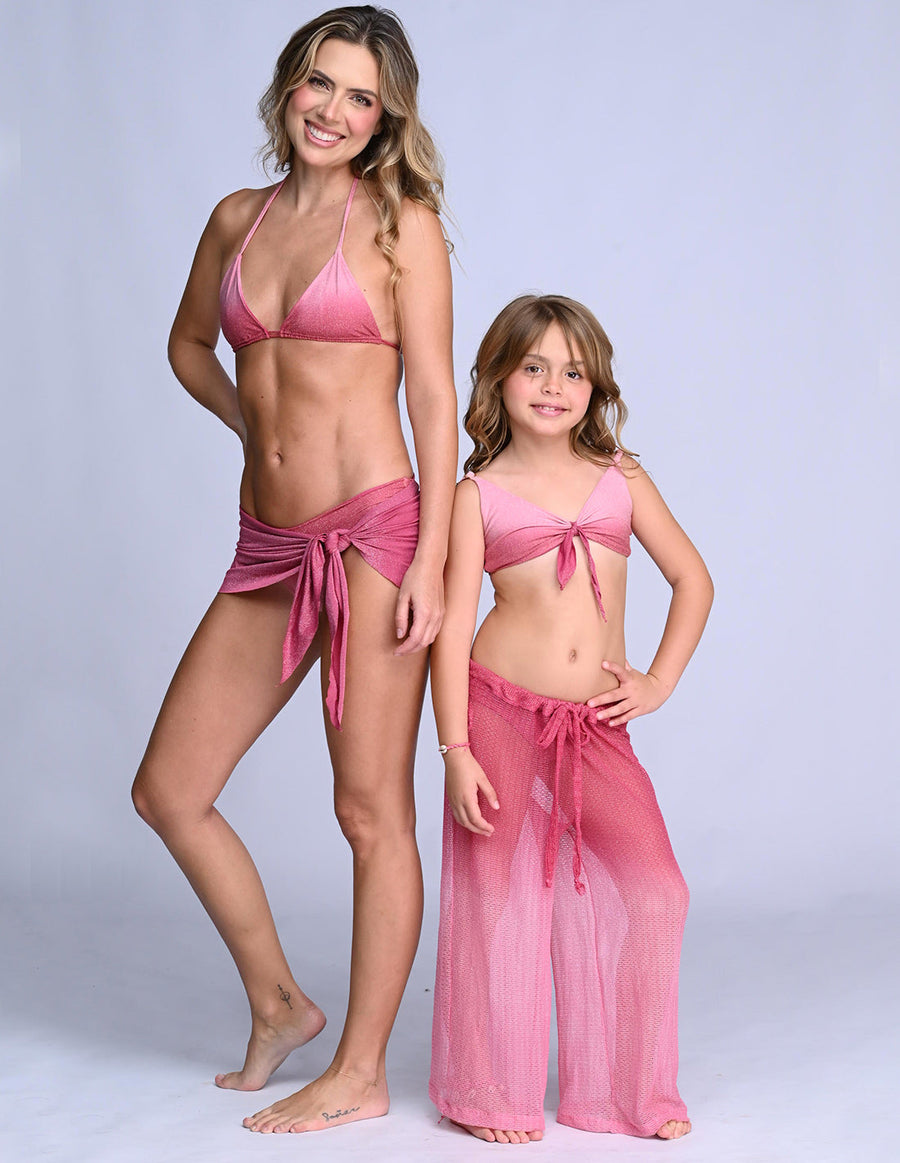Loto Miz Beach Wrap Rose. Hand-Dyed Beach Wrap Cover-Up In Rose