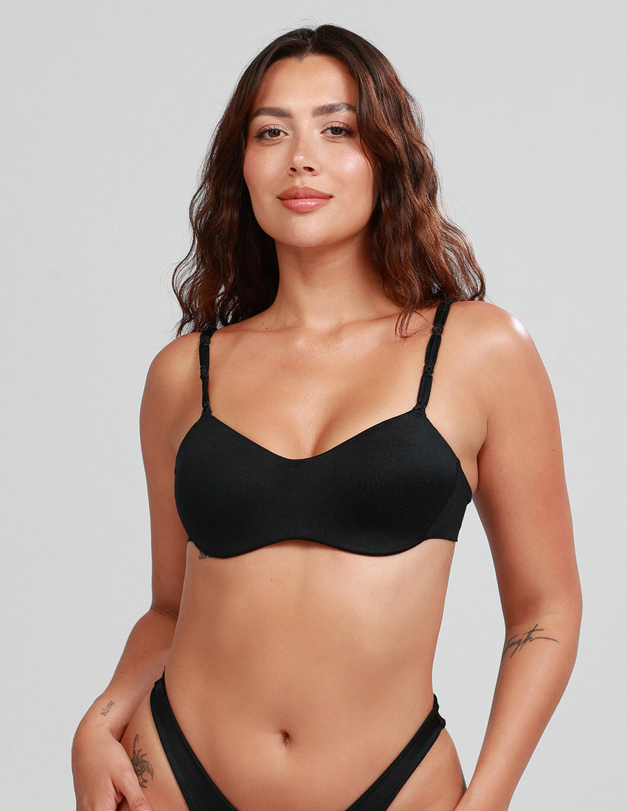 Lume Top Black. Bikini Top With Hand Woven MacramΓ© In Black