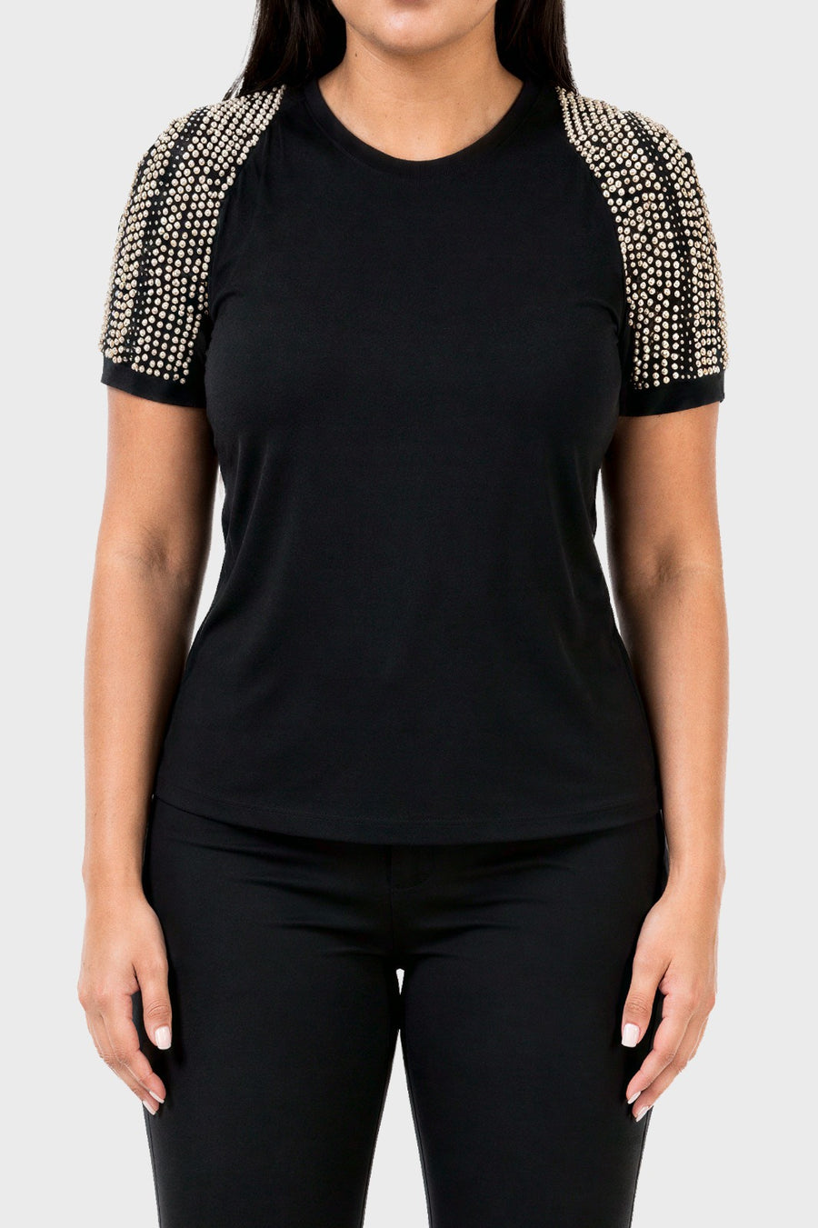 Shirt Stone Sleeve Tee White Black