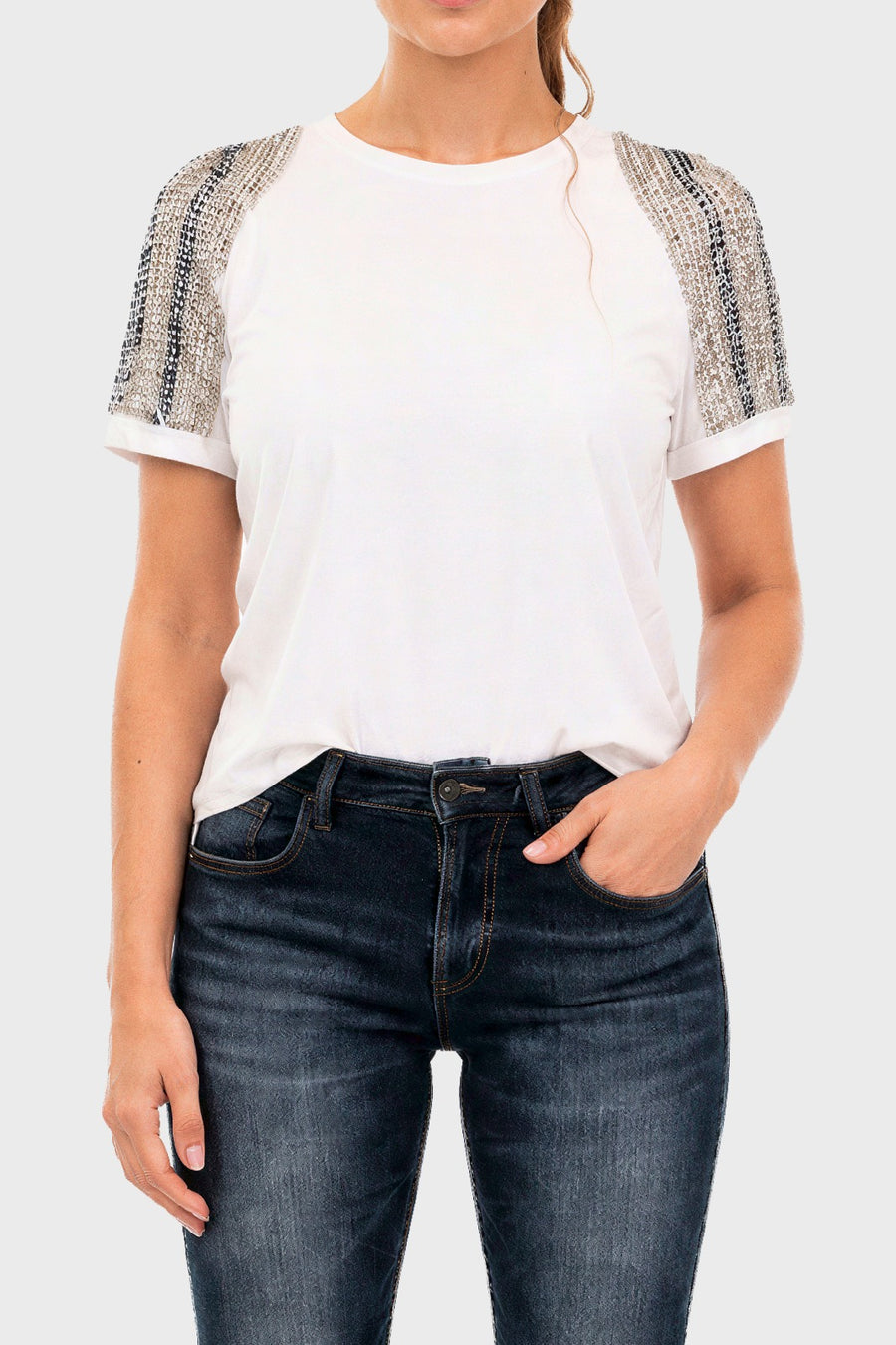 Shirt Stone Sleeve Tee White