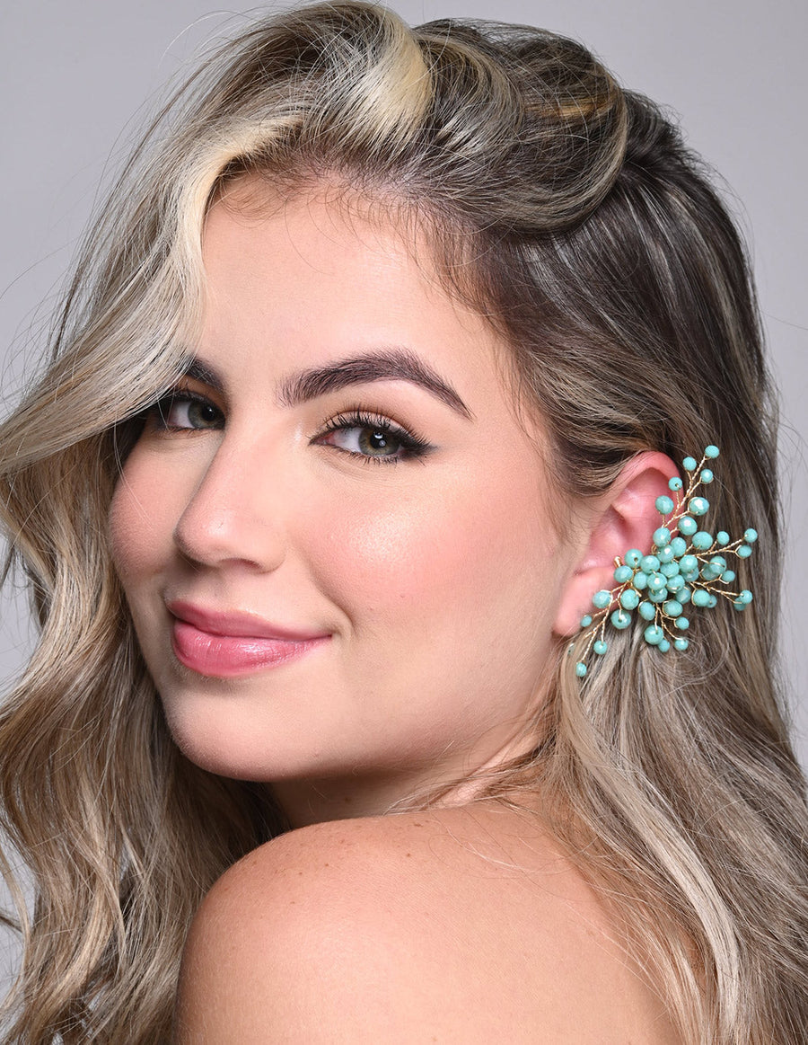 Glimmer Ear Cuff Green Mint. Ear Cuff In Green Mint