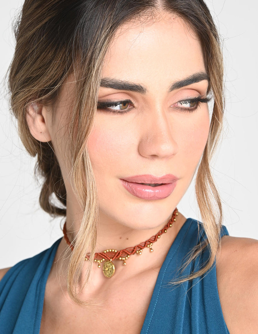 LΓa Choker Brown. Choker In Brown
