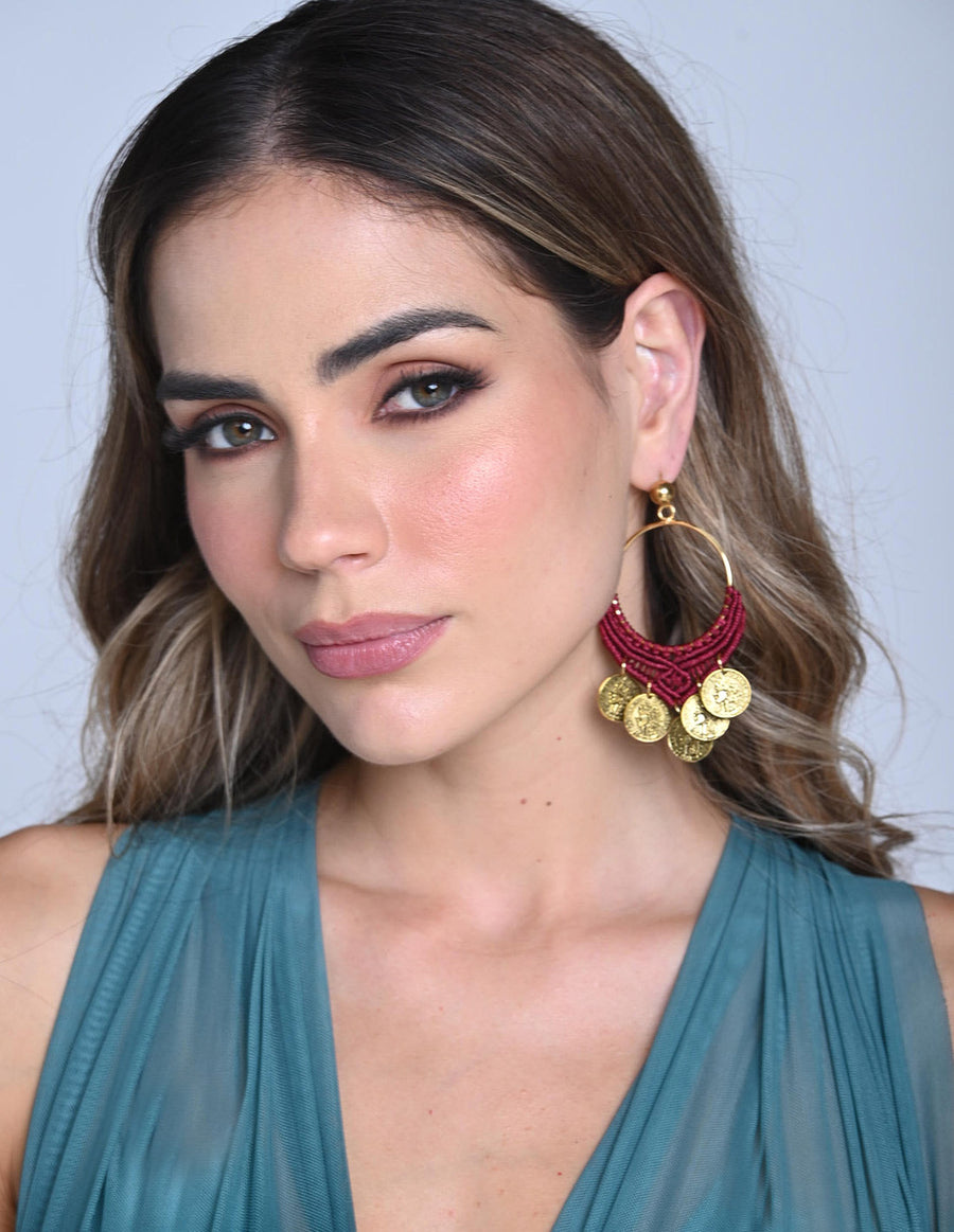 Asha Earring Red Wine. Earring In Red Wine