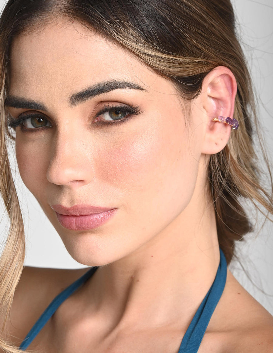 Nala Ear Cuff Amethyst + Purple. Ear Cuff In Amethyst + Purple
