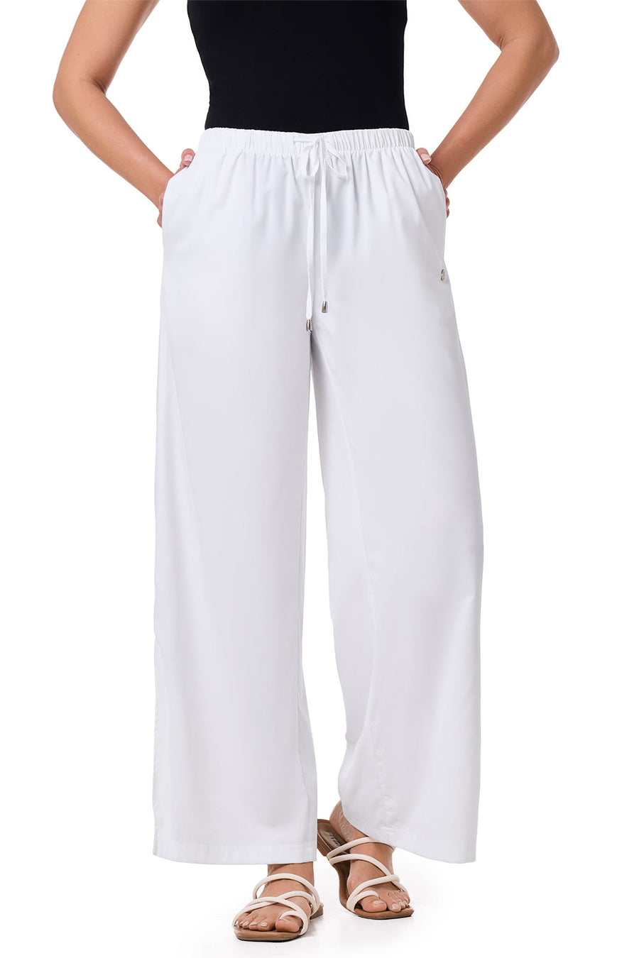 Petra | Women's Wide Leg Pant | White