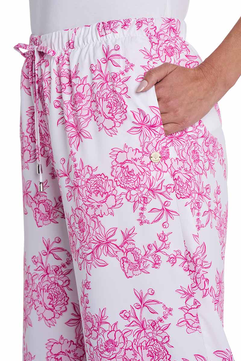 Petra | Women's Wide Leg Pant | Fuchsia Bouquet