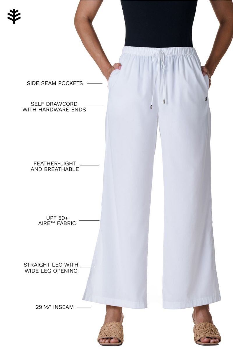 Petra | Women's Wide Leg Pant | White