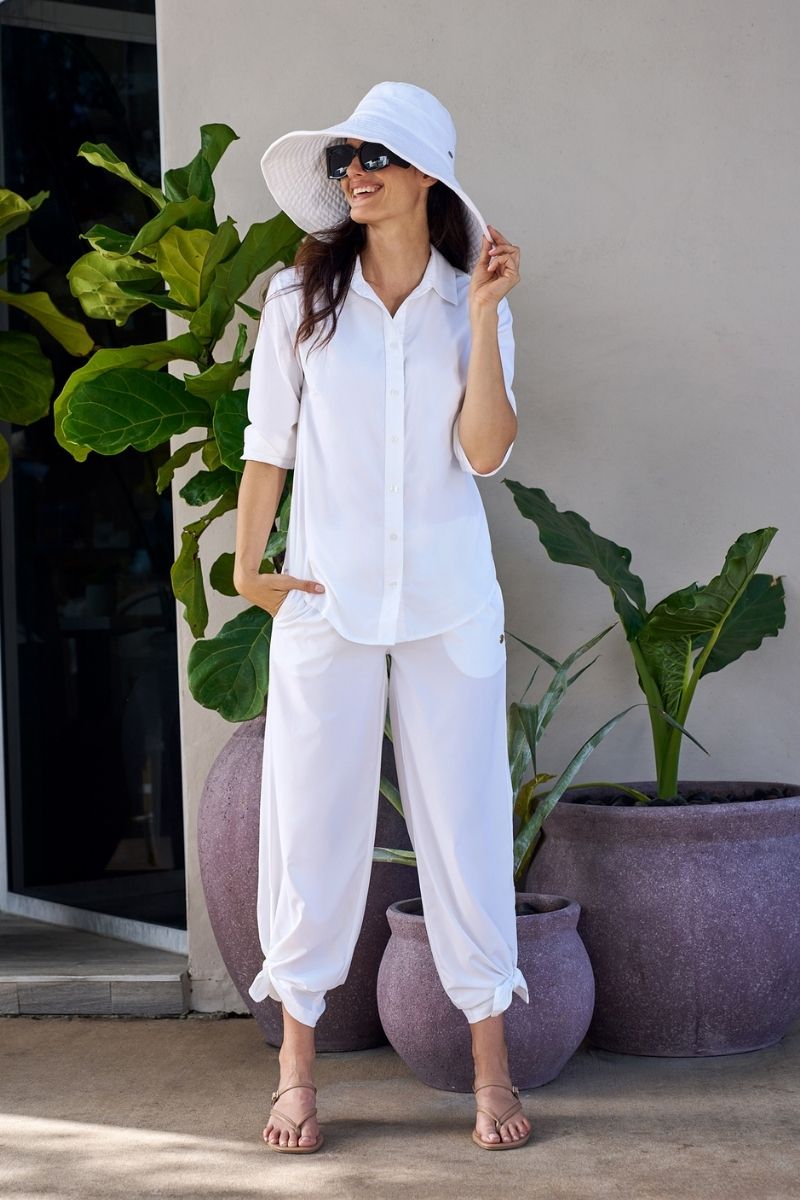 Petra | Women's Wide Leg Pant | White