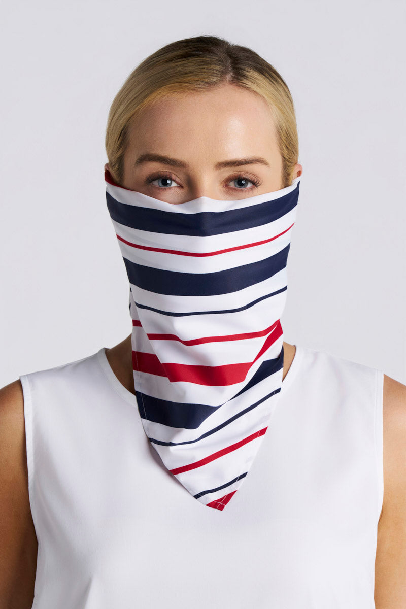 Unisex Grassi Sun Bandana | Navy Multicolor Liberty Stripe