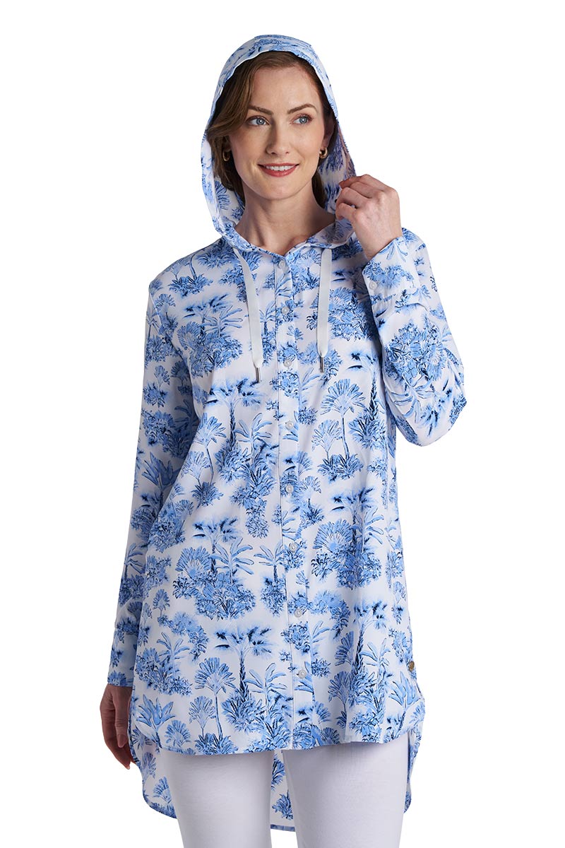 Palma | Women's Aire Beach Long Sleeve Shirt | Periwinkle Isla Bonita