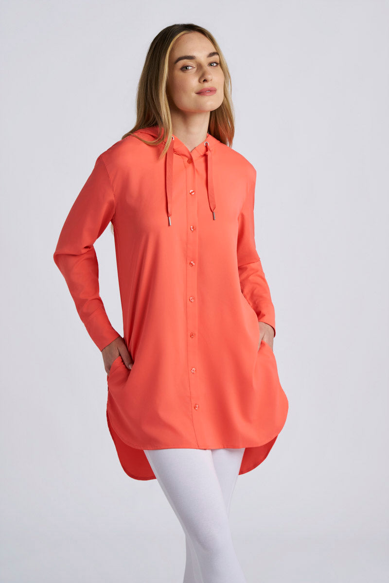 Palma | Women's Aire Beach Shirt | Coral Reef