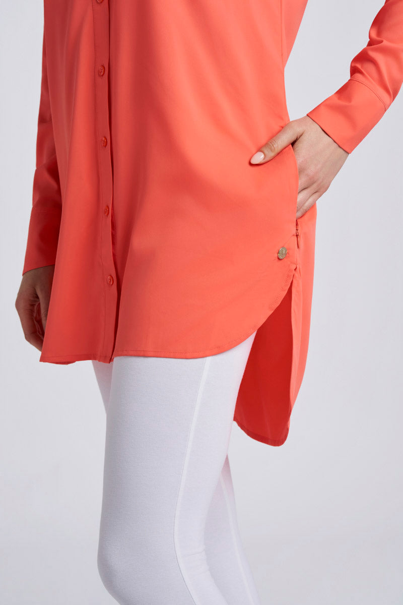 Palma | Women's Aire Beach Shirt | Coral Reef