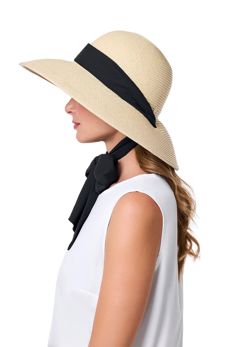 Women's Stella Fashion Hat with Scarves | Natural/Black/White