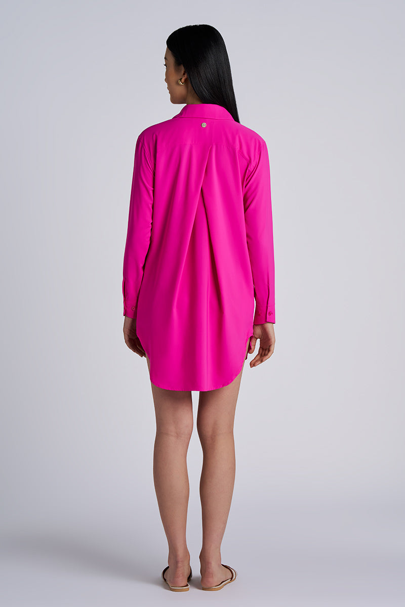 Koesta | Women's Cover-Up Pull Over Shirt with Pockets | Fuchsia