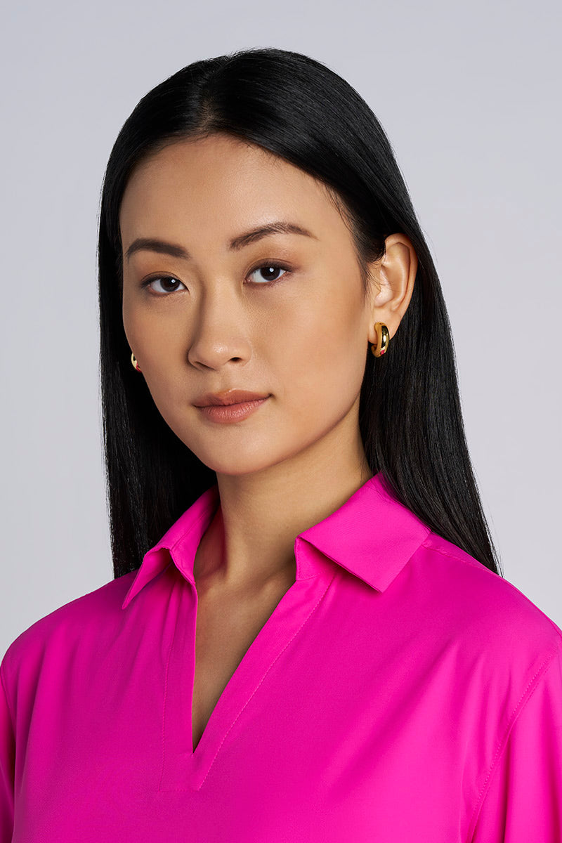 Koesta | Women's Cover-Up Pull Over Shirt with Pockets | Fuchsia