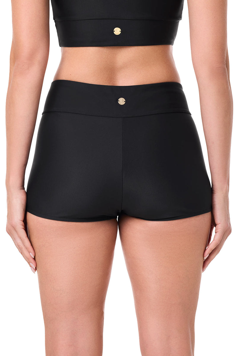 Women's Bayshore Ruched Swim Shorts | Black