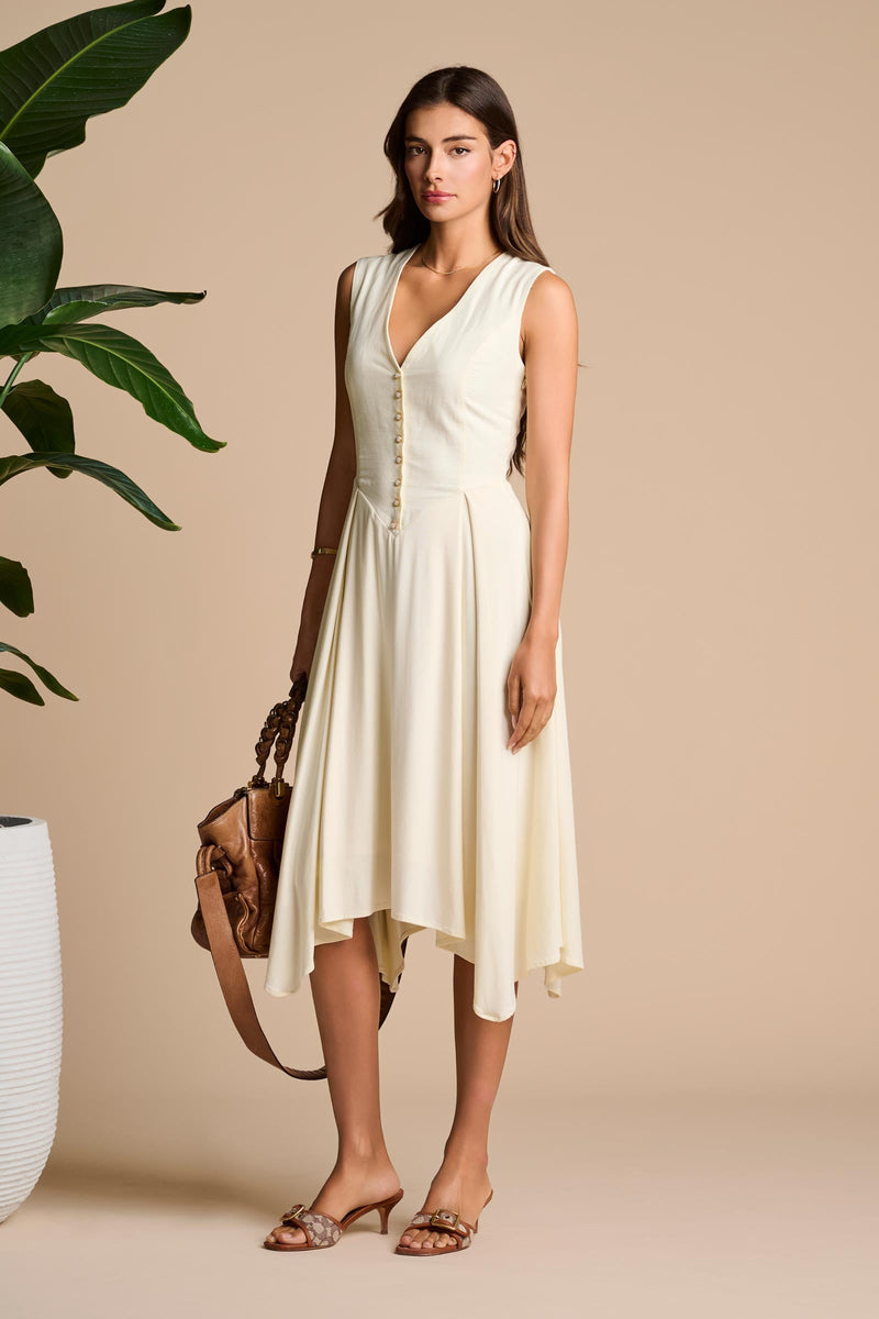 Monroe 2.0 Midi Dress | Vanilla