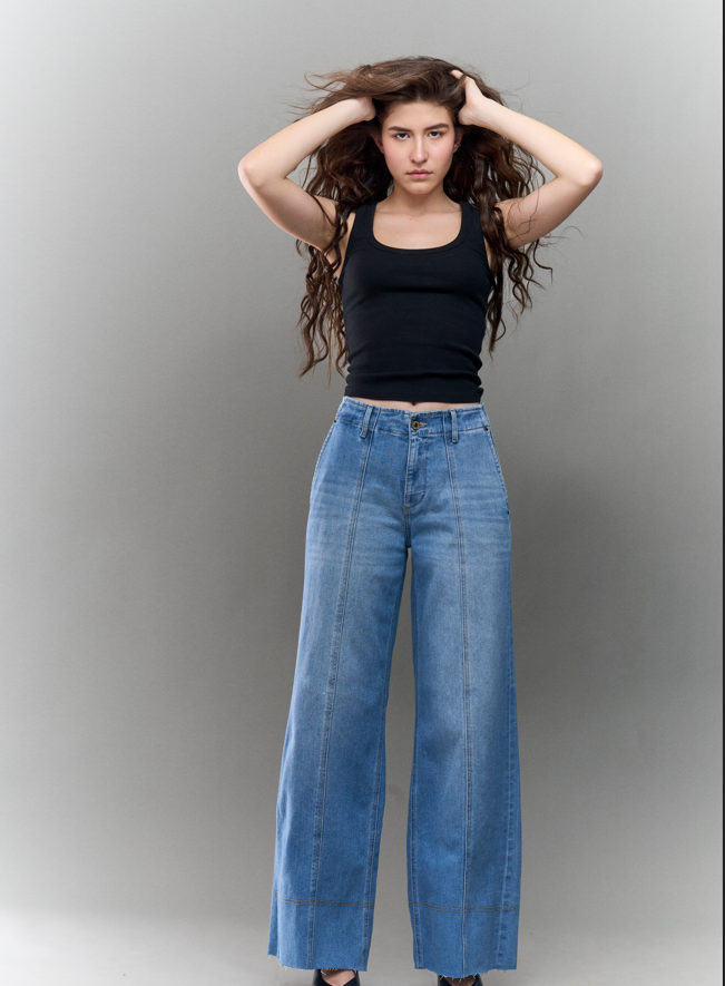 JEAN WIDE LEG HIGH RISE