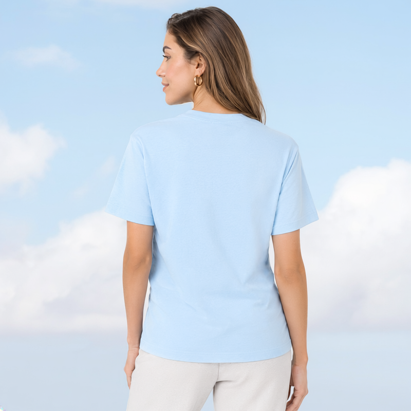 CLOUD BLUE EMBROIDERED TEE