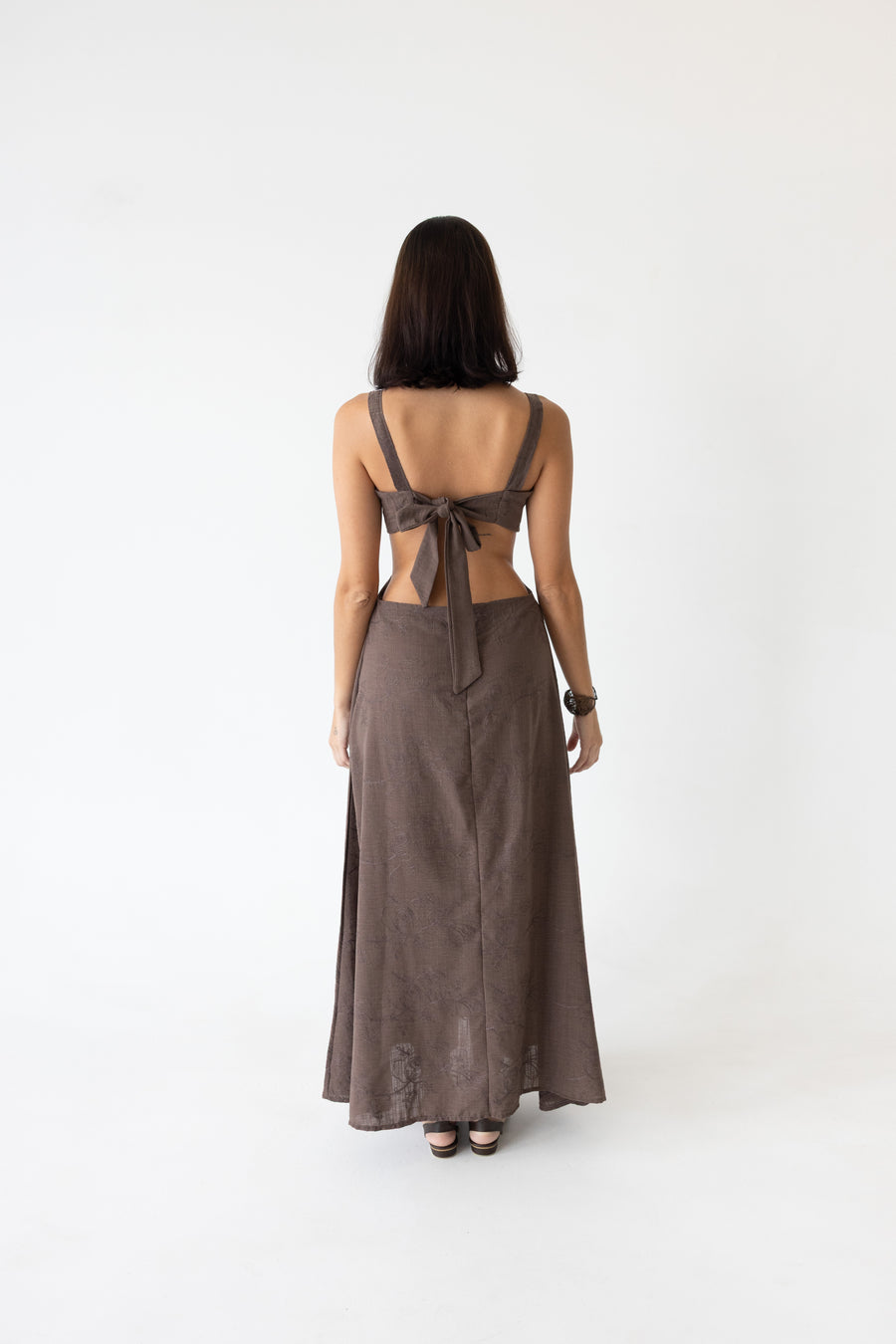 Serena Halter Dress Brown