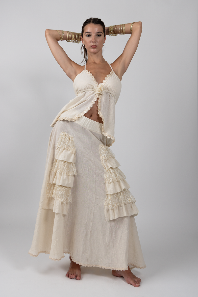 Bohemia Skirt Natural/Lace