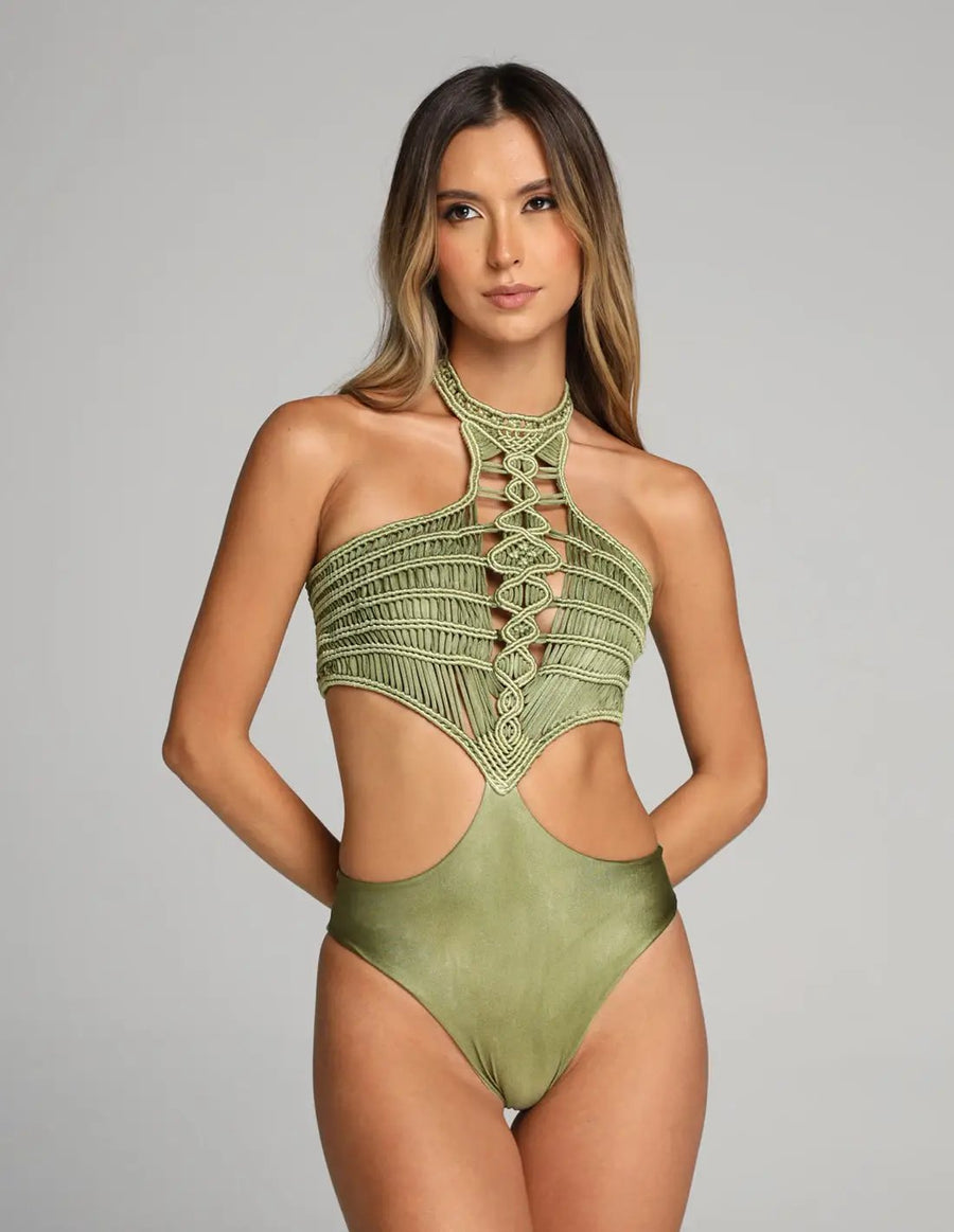 Outfit: One Piece Corset & Skirt Ventus Green Stone