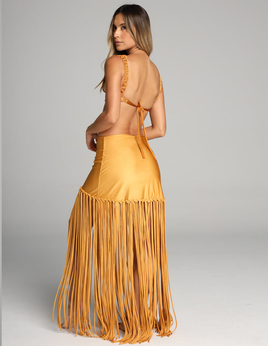 Aloha Skirt Gold Mustard