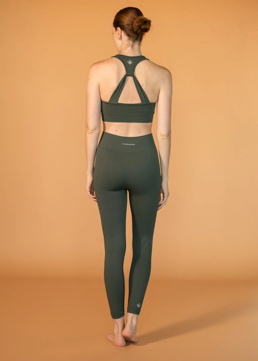HERRINGBONE TWIST-BACK CROP TOP