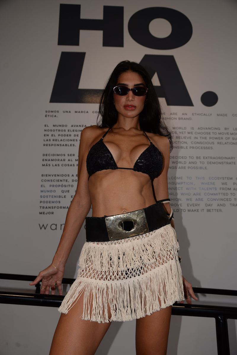Tribal Mini Skirt Gold