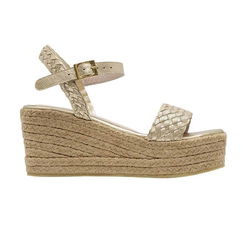 Nana Tejido Cuero Dorado Shoes