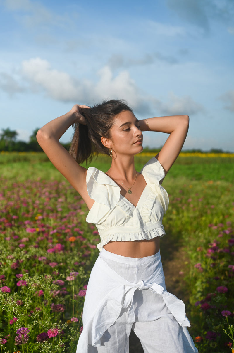Ruffles Top White