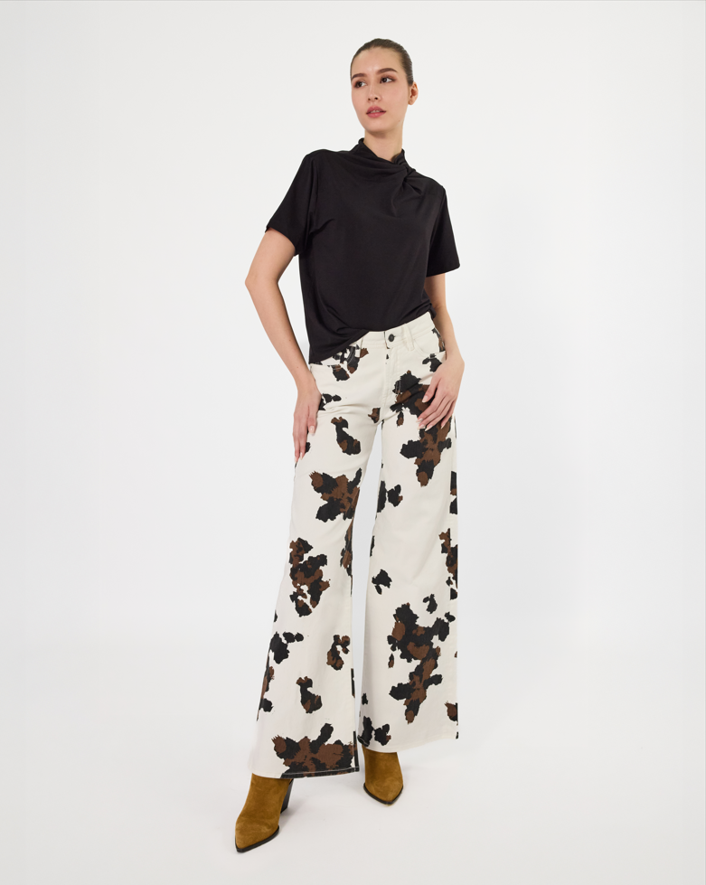 JEAN WIDE LEG HIGH RISE COW