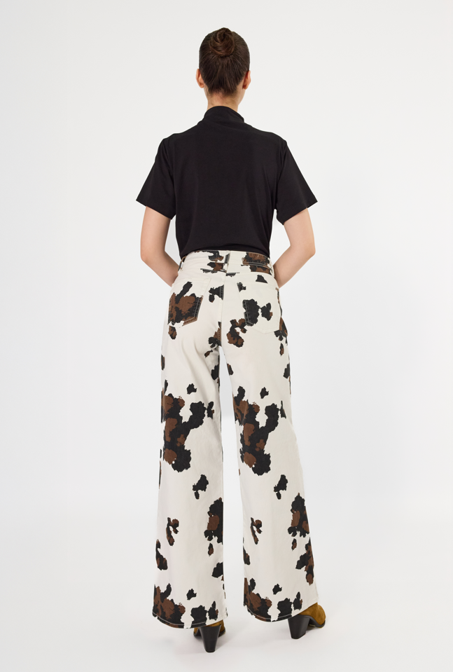 JEAN WIDE LEG HIGH RISE COW