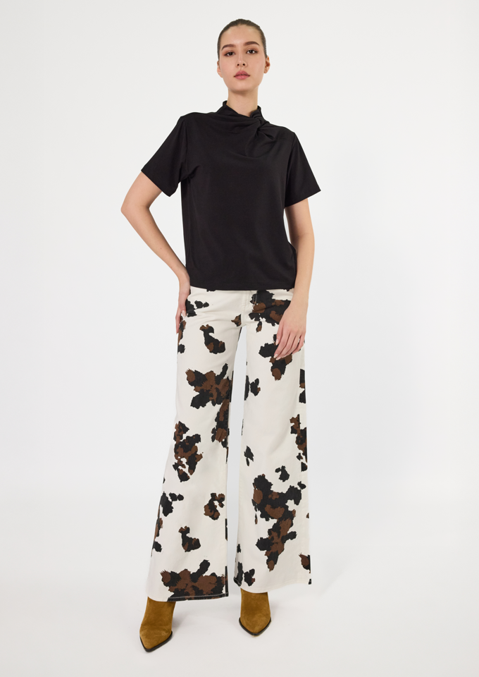 JEAN WIDE LEG HIGH RISE COW